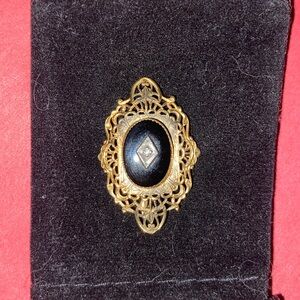 Vintage 14k Gold-Filled Pin diamond chip